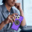 Purple Rugged iPhone 16 Pro Max Case with Rotating Stand 4