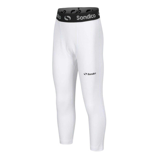 (9-10 Years, White) Sondico Boys 3/4 Tights 2