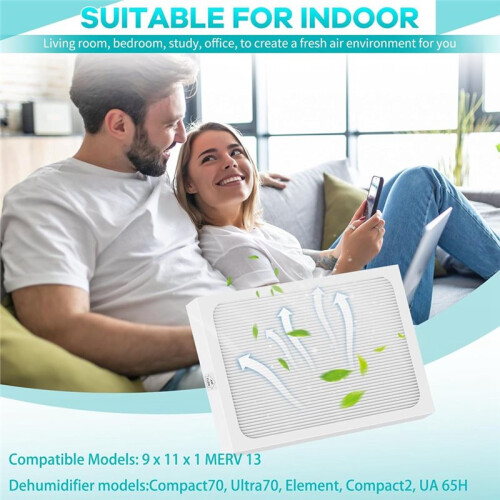Dehumidifier Filter MERV 13 Compatible with Santa Fe Compact70, Ultra70, Element, Compact2, UA 65H Dehumidifier Models 2