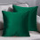 Green Velvet Throw Pillow 45x45cm Polyester with Insert 2