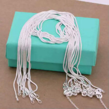 Sterling Silver Snake Chain Necklace 1mm 30 inch 10 pcs