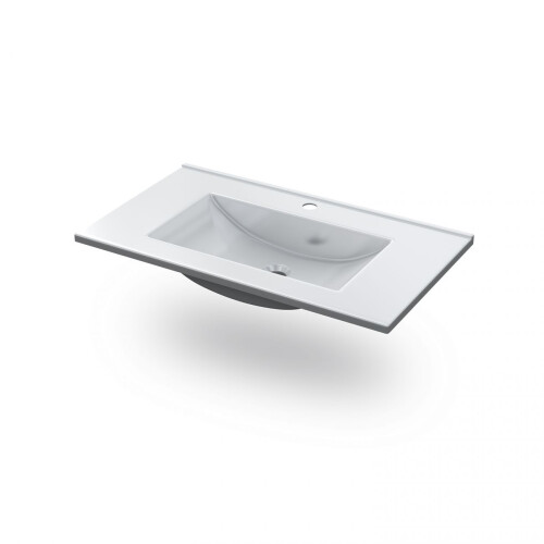 Lavabo de resina rectangular en blanco 80x45 cm Nilo Blanco 1