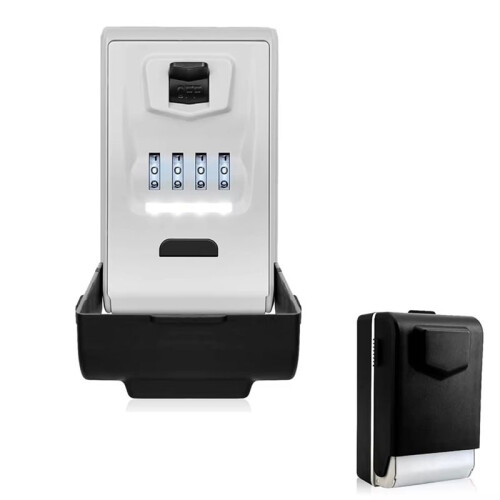 Key Lock Box for Outside with Light  Dials Sturdy Waterproof Combination Key Holder Wall Mount Key Storage Box 1