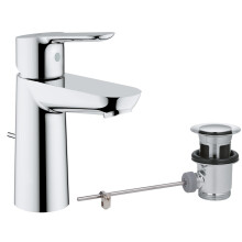 Grohe BauEdge Cloakroom Mono Basin Mixer Tap with Waste - Chrome 23356000