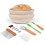 Handmade Rattan Bread Fermentation Basket Round 2-Piece Set Home Bread Making Tools Bread Baking 2