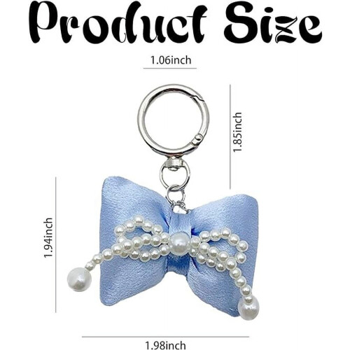 Pearl Bow Keychains for Women 2 pcs 1