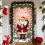 Christmas Door Cover Santa Pattern Elastic Fabric 35x72 inch 6