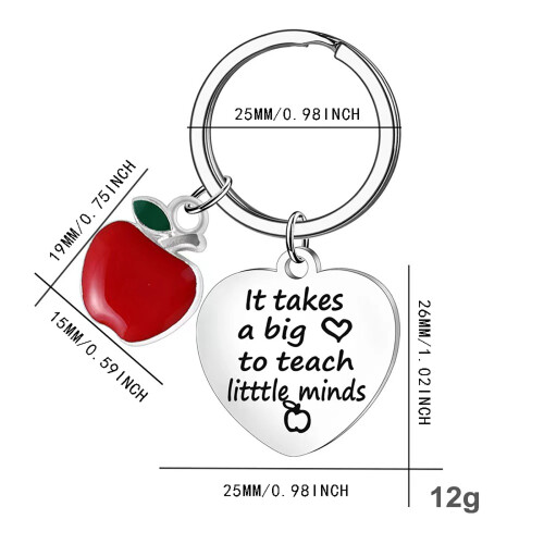 Stainless Steel Teacher Appreciation Keychain 1