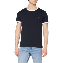 (XXL, Navy Blue) Farah Mens Ringer Embroidered T-Shirt