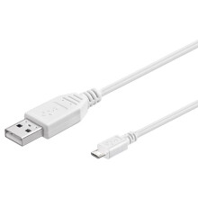 Cable Goobay USB 2.0, micro-USB a USB-A, 1,8 m, blanco