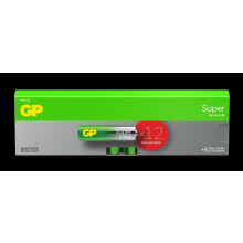 Batería AA súper alcalina GP, 15 A/LR6, paquete de 12