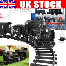 Toy railway with 4 wagons Electric locomotive Steam locomotive Goods wagon