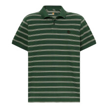 (L, Green) Timberland Mens Stripe Short-Sleeved Polo Shirt