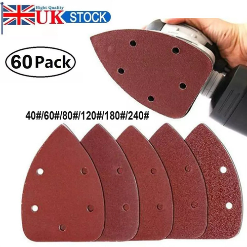60PCS Mixed Mouse Sanding Sheets For Black and Decker Palm Sander Pads Sandpaper