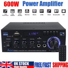 bluetooth Stereo Amplifier Amp HIFI Audio Radio 2CH USB AUX FM Car Home