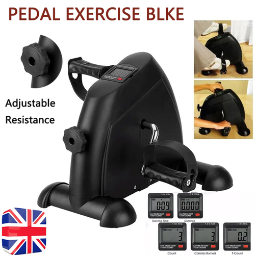 Mini Exercise Bike Pedal Exerciser Arm Leg Cycle Machine Adjustable Resistance.