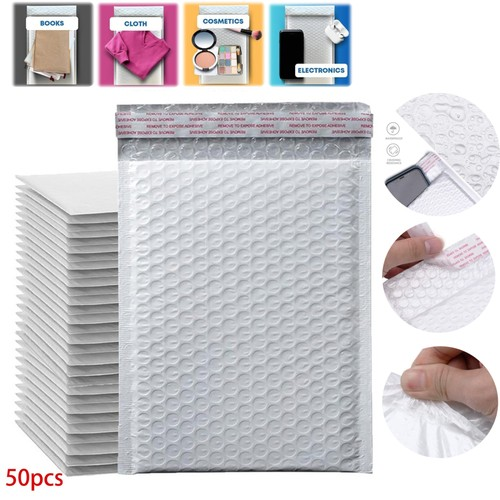 Bubble Mailers Padded Envelopes Bags Lined Poly Mailer Self Seal Set 50 Pcs UK