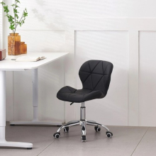 Swivel Office Chair Vanity Chair PU Computer Chair Height-Adjustable For Home