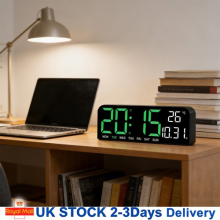 LED Wall Clock Digital Desk Clock with Calendar Temperature Large Home Clock