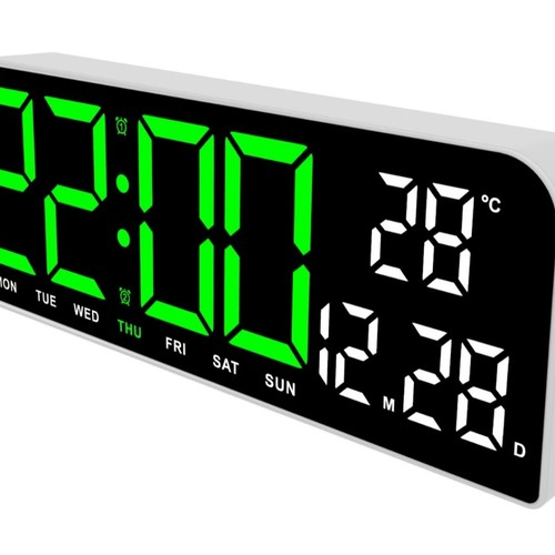 Alarm Clock Led Display Digital Mirror Alarm Clock Battery/Plug-In Alarm Clock