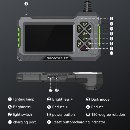5M Industrial Endoscope Camera 4.3'' 480P Screen Borescope Inspection Camera
