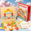 Wooden creative nail board toy, alphanumeric geometric solid shape building blocks puzzle educational tool, sensory 1