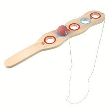 1 PC Wooden Hand-Eye Coordination Flexible Technical Paddle - Bounce Paddle with Wooden Target Ball and Flexible Cord