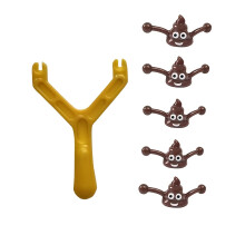(K) Fun Christmas Gift: Slingshot Poop Launcher, A Wacky Poop-shooting Prank Toy, 6 Pieces