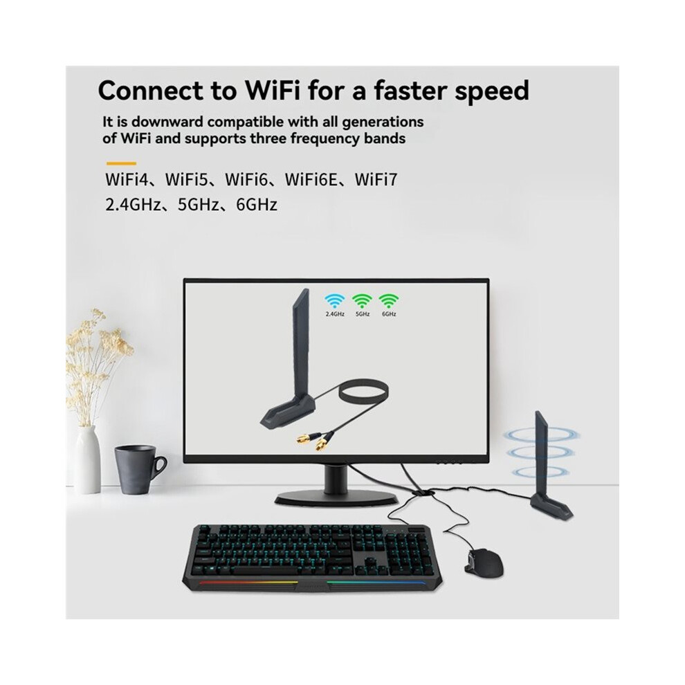 WIFI7 Antenna Magnetic Foldable 2.4G/5G/6G Three-Band High Gain ...