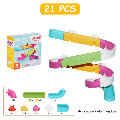 (21PCS) Multi-Layer Slide Interactive Track Bathtub Toy | Fun Bath Time Game, Shower Gift, Hand-Eye Coordination Development,