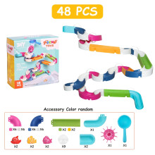 (48PCS) Multi-Layer Slide Interactive Track Bathtub Toy | Fun Bath Time Game, Shower Gift, Hand-Eye Coordination Development,
