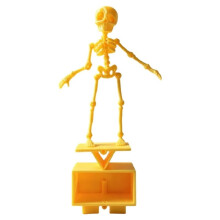 3D-Utskriven Dansande Skelett Akvariebubblare Plastfisktank Dansande Skalle Ornament Gotisk Luftdriven Gul