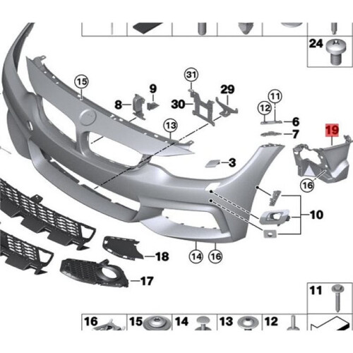 Front Fog Lamp Support Frame Mounting Bracket for 2014-2016  428i 51118054511 51118054512 RIGHT 1
