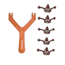 (J) Fun Christmas Gift: Slingshot Poop Launcher, A Wacky Poop-shooting Prank Toy, 6 Pieces
