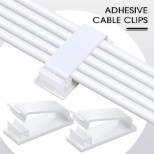 100 Pcs Light Clips Adhesive Hooks for Outdoor String Cable Wire Clips Adhesive Wire Management Cord Holder for the Wall