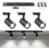 LED Ceiling Light 3-Point Track Spotlight Modern Black 6000K — led track spotlight, black ceiling lamp 1