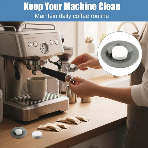 54mm Espresso Cleaning Kit Reusable Backflush Discs Cleaning Tablets Brush for   Luxe Cafe Coffee Machine 1