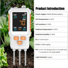 10 in 1 Digitaler Bodentester PH Feuchtigkeit Temperatur Fruchtbarkeit Sonnenlicht Garten Detektor Hohe Genauigkeit Boden PH Meter