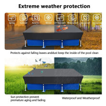 Rectangular Above Ground Pool Cover Outdoor Swimming Pool Dust Cover Outdoor Large Square Pool Cover Dust Rain Proof