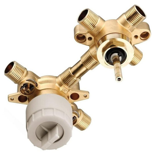 Mixer Shower Valve with Integrated Switching Function, Controls 2 or 3 Shower Units, CC/IPS Interface, with Stop Valve