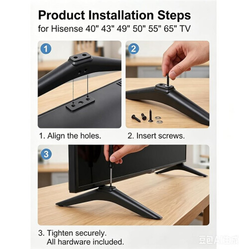 Remplacement de la Base Du Support TV pour Téléviseur Intelligent pour  de 40 à 65 Pouces, Pieds de Table Support de Table 1