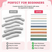 Polymer Clay Bead Roller & Snake Maker, 6 Sizes Strip Hoop Roller Tool for DIY Earring Pendant Jewelry Making