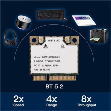 WiFi 6 Dual Band WiFi 6 5.2 Card MT7921 for PCIe Adapter Wireless Network Adapter 2.4G/5Ghz for Laptop/PC