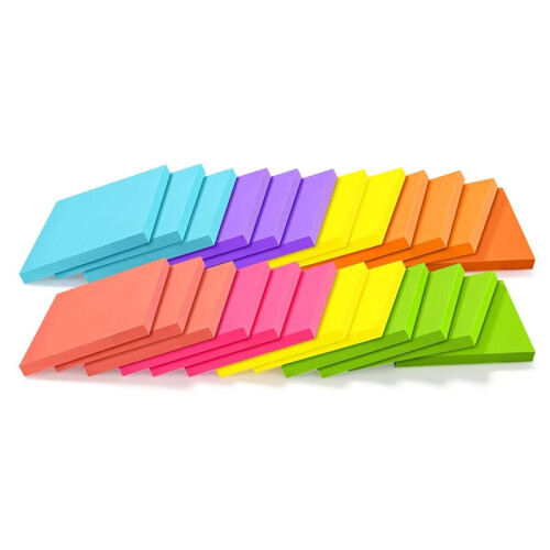 24 Pack Sticky Notes, 3 X 3 Strong Adhesive Self-Stick Note Pads,2X Super Sticky Self-Stick Note Pads for Offices Class 1