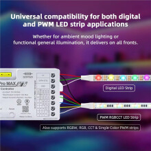 DOMRAEM Controller LED WLED Pro MAX ESP32 Ethernet WiFi 5-In-1 Microfono Sonoro Pixel Digitale PWM Singolo CCT RGB RGBW RGBCCT