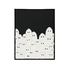 Hand-Painted  Wall Art, Unframed Halloween Canvas Decor for Mantel Shelf or Tabletop Display