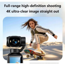 4K Action Camera 180 Rotatable Video Recording Entry Portable Action Camera for Vlog Girls Record Life 32GB