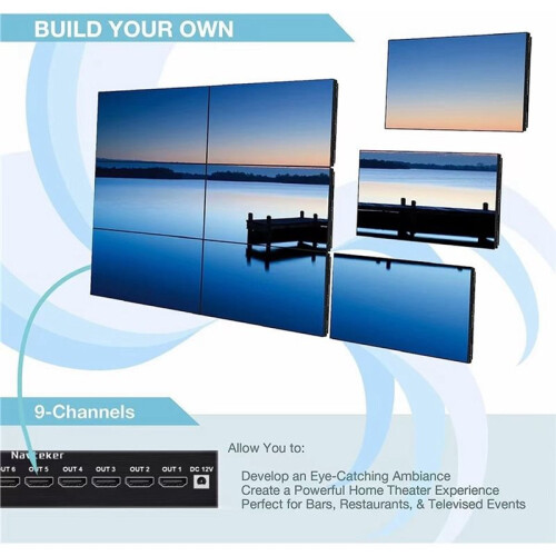 4K -Compatible Video Wall Controller 3X3 Video Wall Processor Multi Video Screen Processor EU Plug