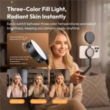 MT40 2-in-1 Selfie Stick with Fill Light Magnetic Phone Tripod Handle Portable Selfie Stick