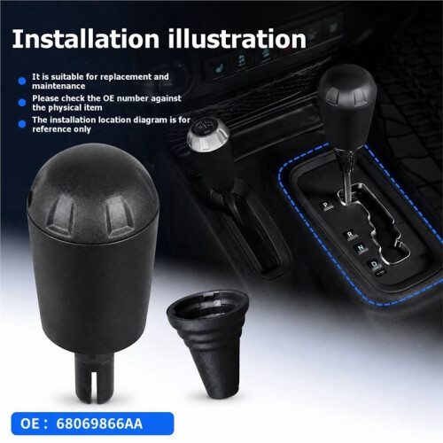 Automatic Transmission Shifter Knob for   2011-2018 68069866AA Gear Shift Handle Knob Accessories Black 2